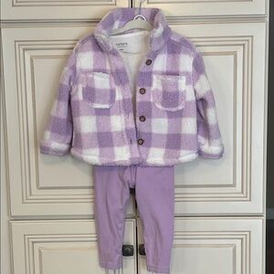 Carter's Lavender and White Checkered Jacket with Pants